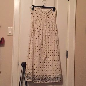 Cream tie around the neck sun dress
